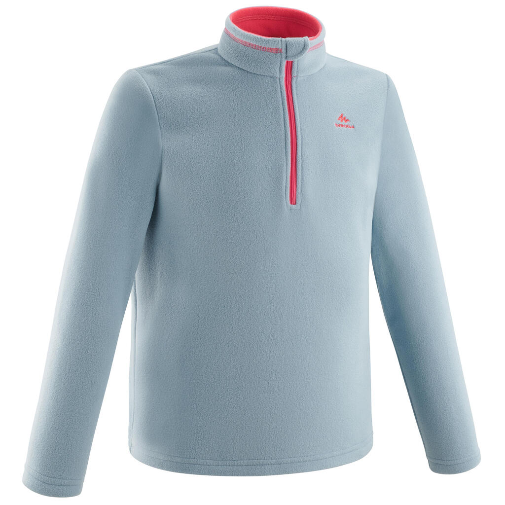 Kids’ hiking fleece - mh100 aged 7-15 - blue grey