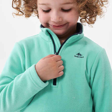 Kids’ Hiking Fleece - MH100 Aged 2-6 - Turquoise