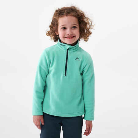 Kids’ Hiking Fleece - MH100 Aged 2-6 - Turquoise
