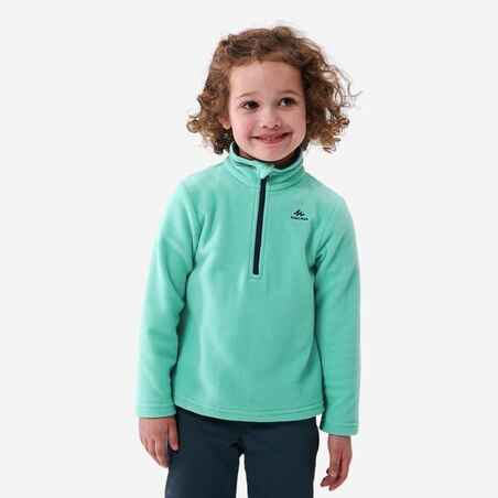 Kids’ Hiking Fleece - MH100 Aged 2-6 - Turquoise