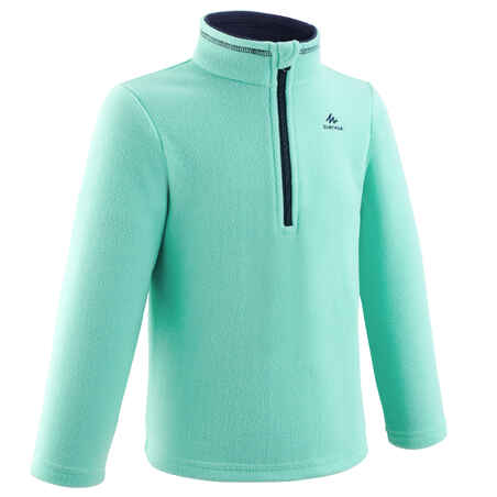 Kids’ Hiking Fleece - MH100 Aged 2-6 - Turquoise