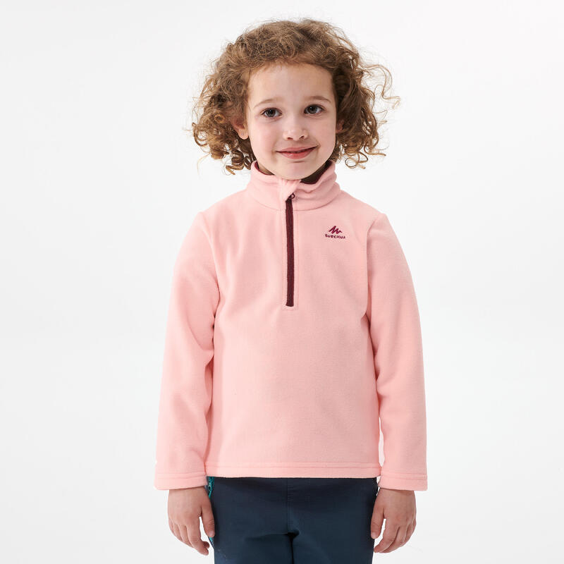 Fleecepullover Kinder Gr. 92–116 Wandern - MH100 rosa