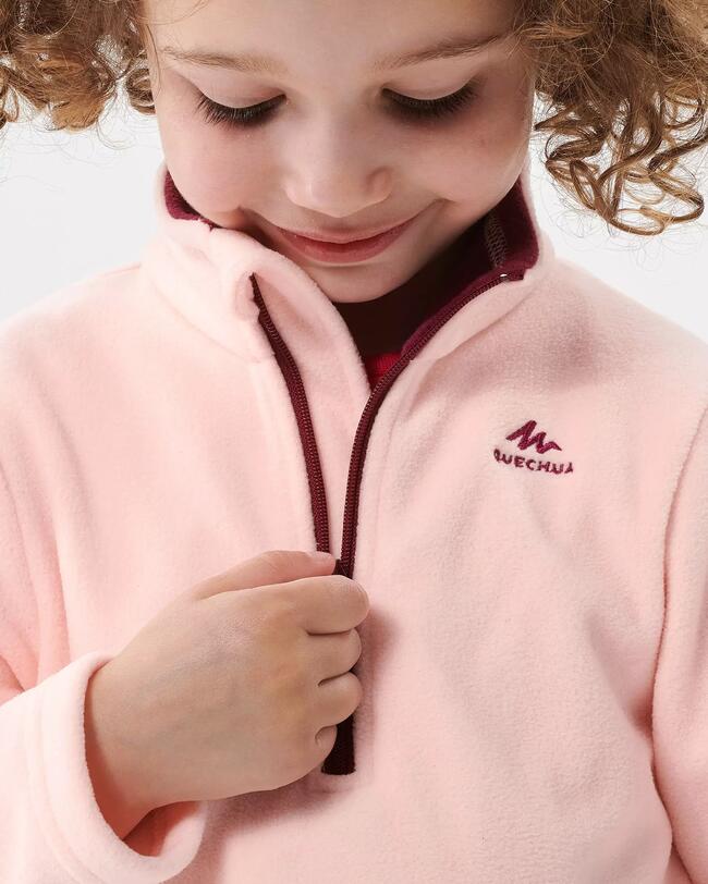 Kids’ Hiking Fleece - MH100 Aged 2-6 - Pink