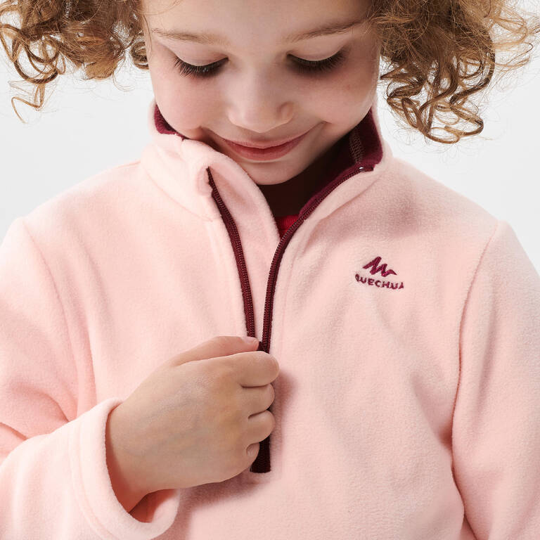 Kids’ Hiking Fleece - MH100 Aged 2-6 - Pink