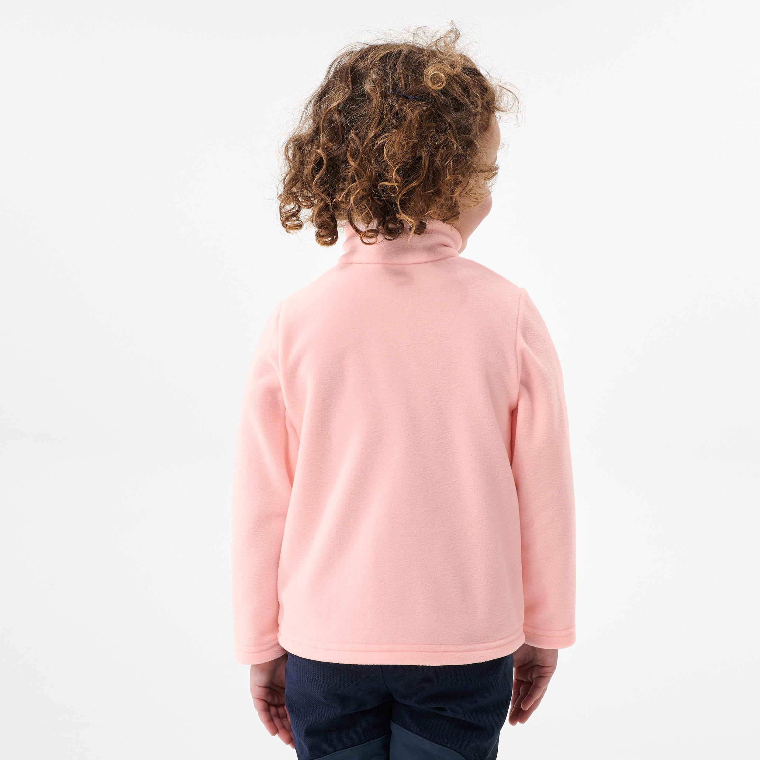 Kids’ Hiking Fleece - MH100 Aged 2-6 - Pink 3/5