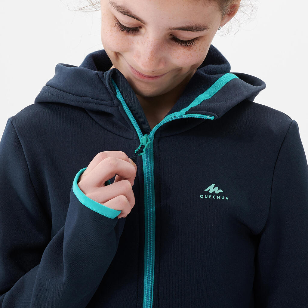 Fleecejacke Kinder Mädchen Winterwandern Gr. 122–170 - MH500 blau 