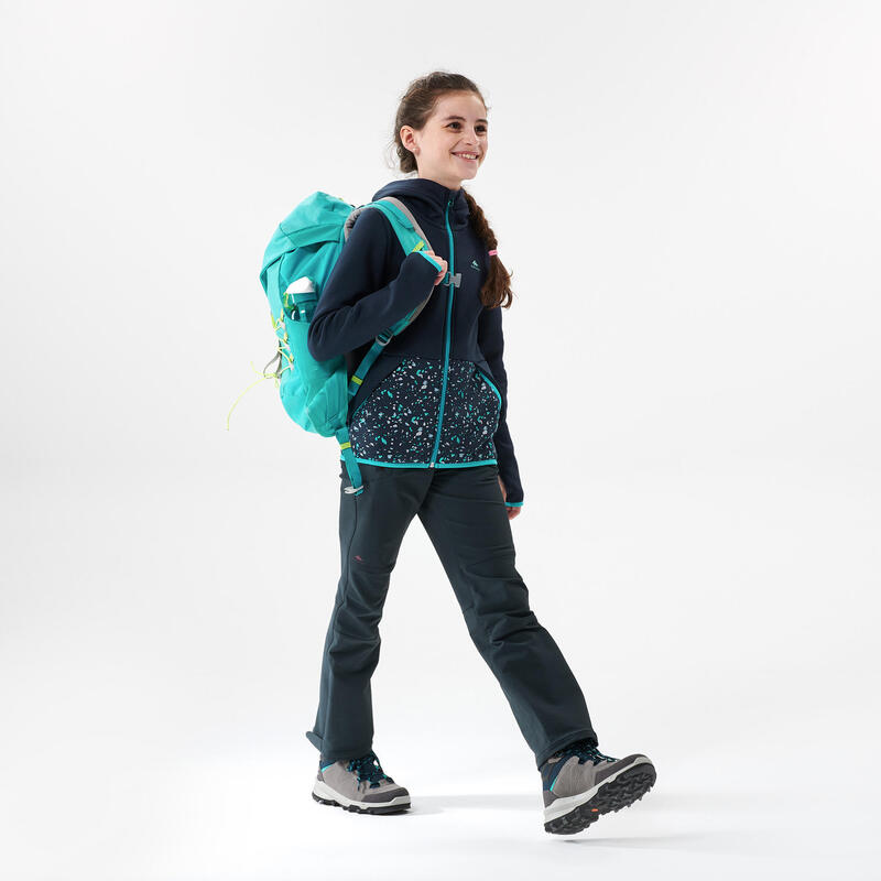 Fleece jas voor wandelen MH500 blauw kinderen 7-15 jaar