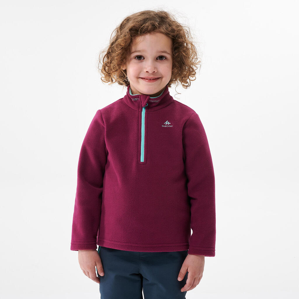 Sudadera polar de senderismo - MH100 Rosa - Niños 2-6 años 