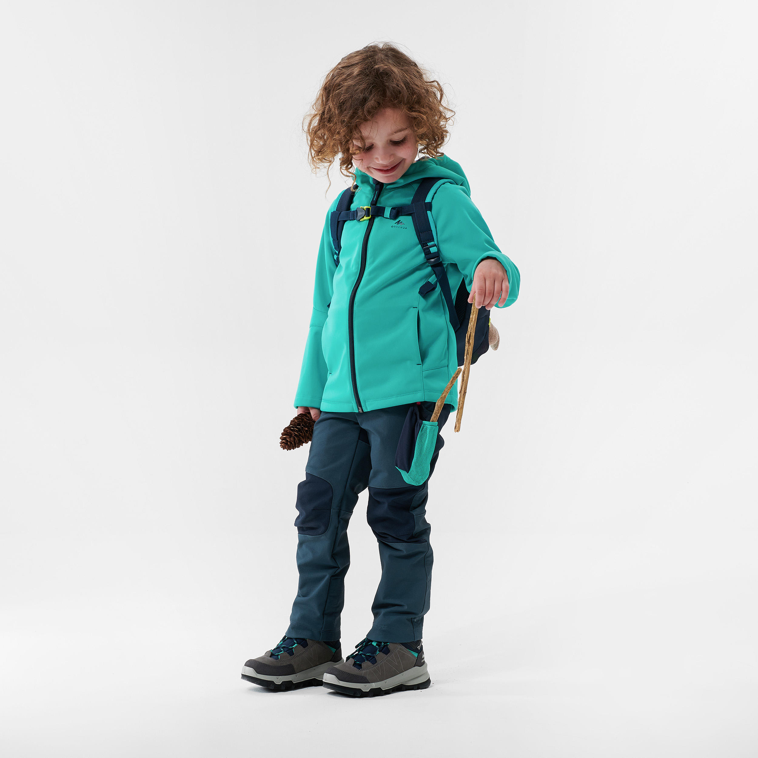 Kids’ Softshell Hiking Jacket MH550 2-6 Years - Turquoise 2/2