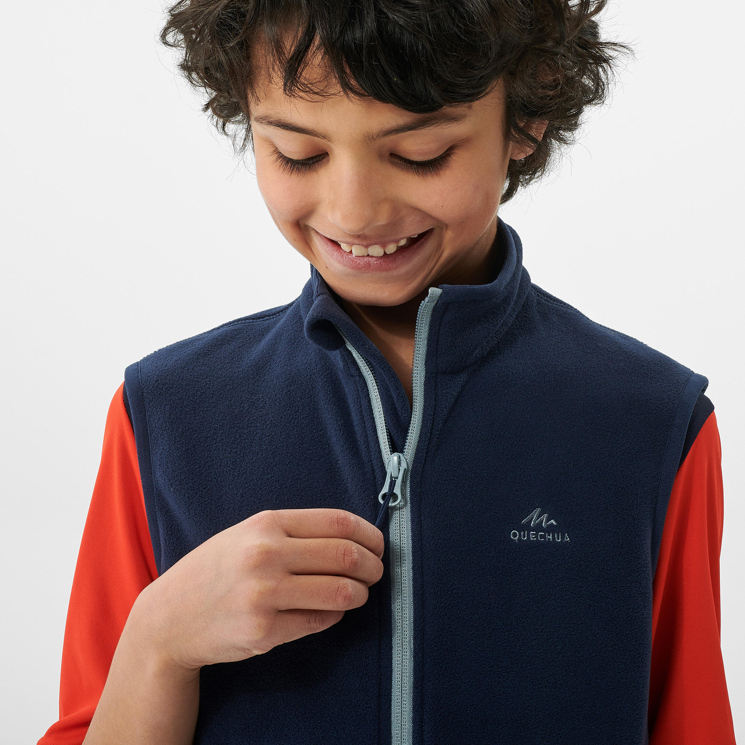 KIDS’ FLEECE GILET MH150 7-15 YEARS - BLUE GREY 7/7