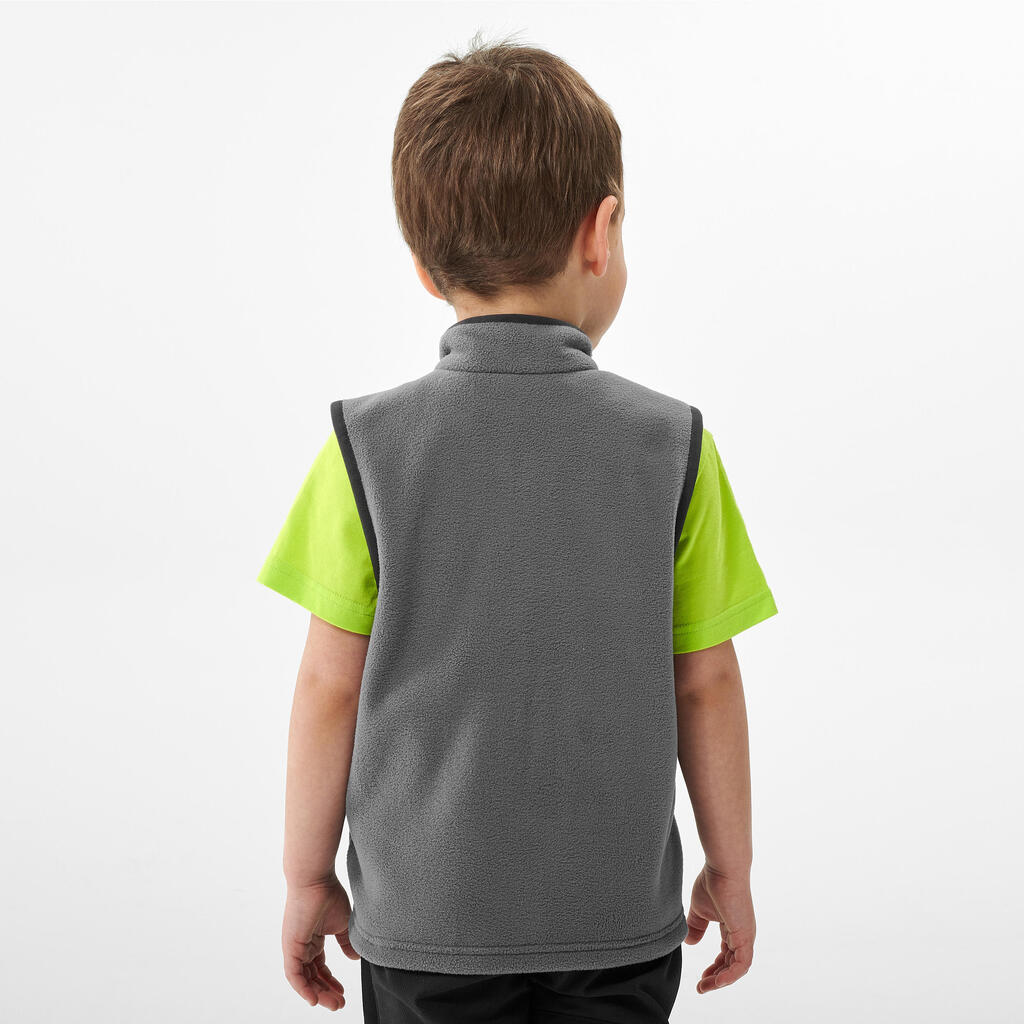 Kids’ Hiking Fleece Gilet - MH150 Aged 2-6 - Grey