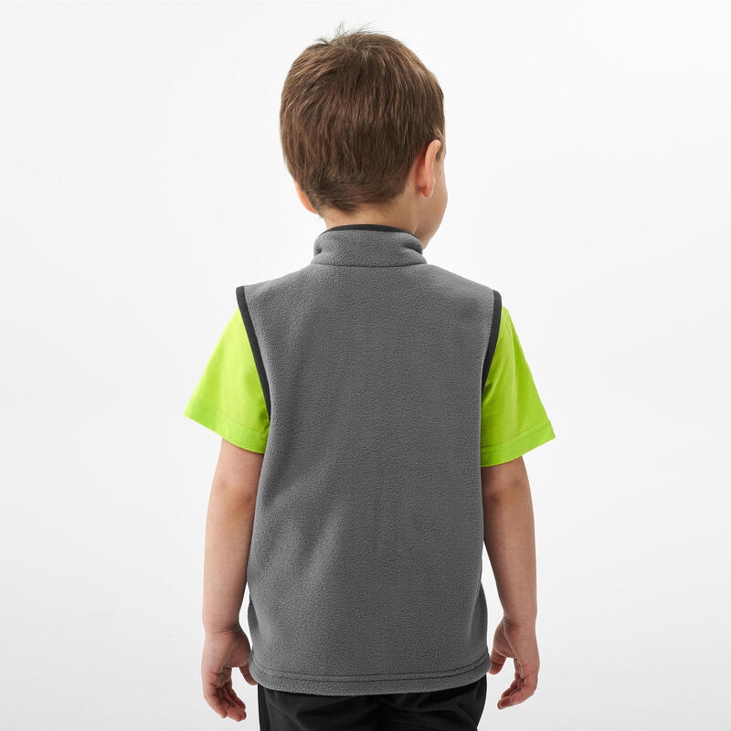 Fleece bodywarmer voor wandelen voor kinderen MH150 grijs 2-6 jaar