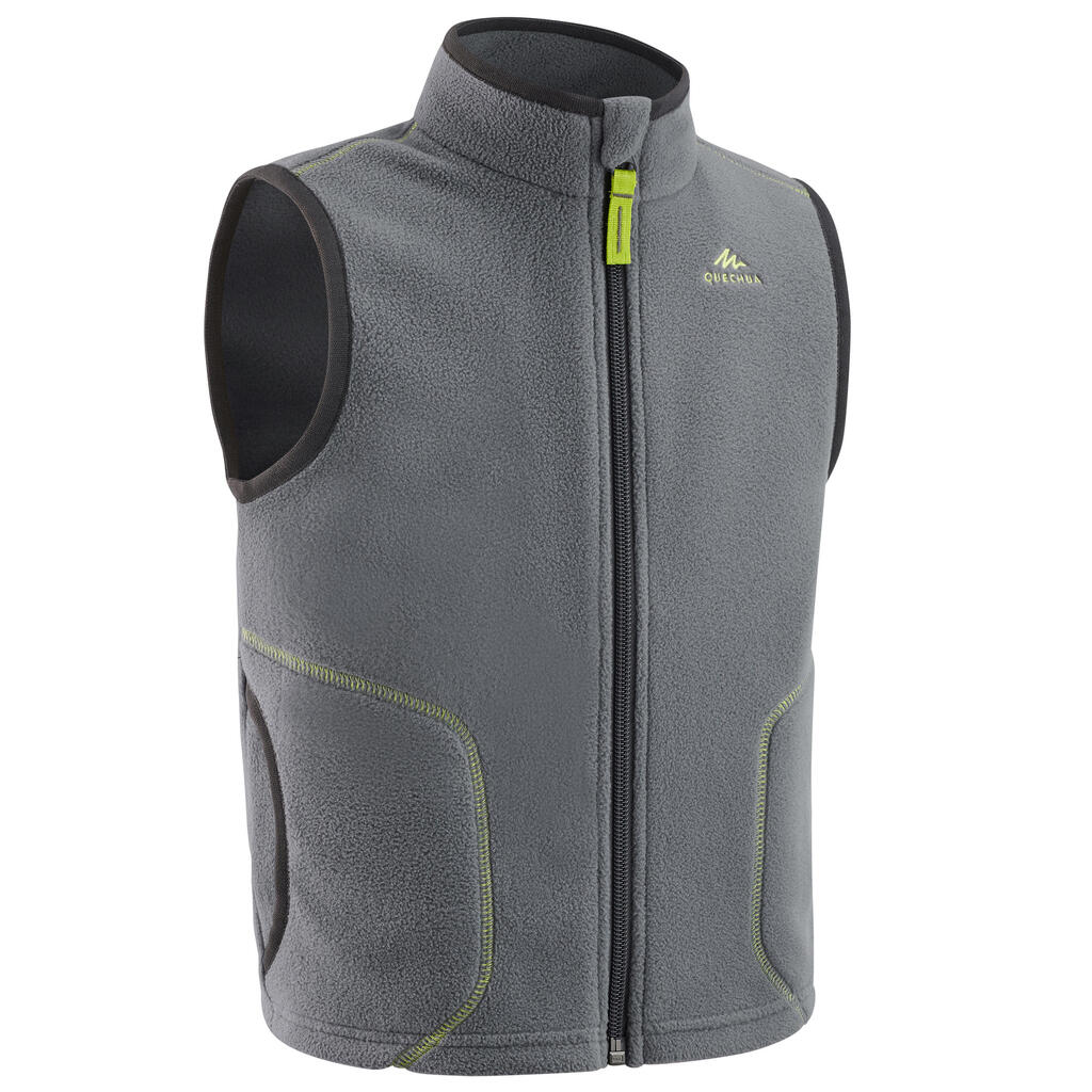 Kids’ hiking fleece gilet - mh150 aged 2-6 - grey