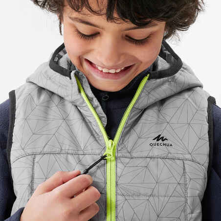 Kids' Padded Hiking Gilet MH500 7-15 Years - Grey