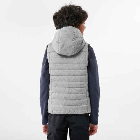 Kids' Padded Hiking Gilet MH500 7-15 Years - Grey