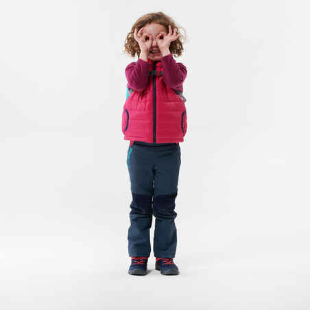 Kids' 2-6 Years Hiking Sleeveless Padded Jacket MH500 - Pink