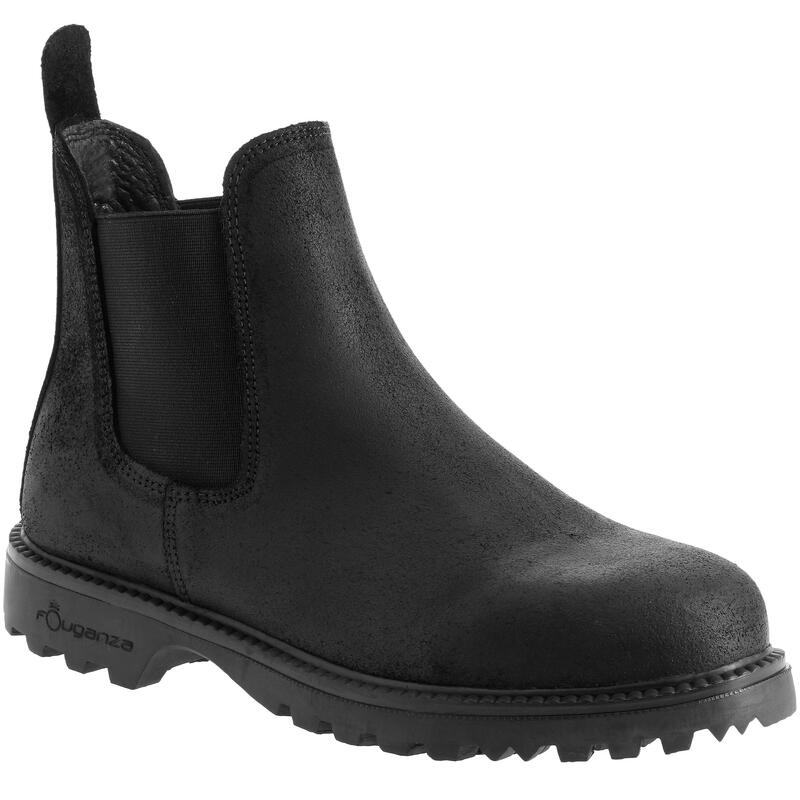 Botines equitación fouganza sentier adulto negro piel