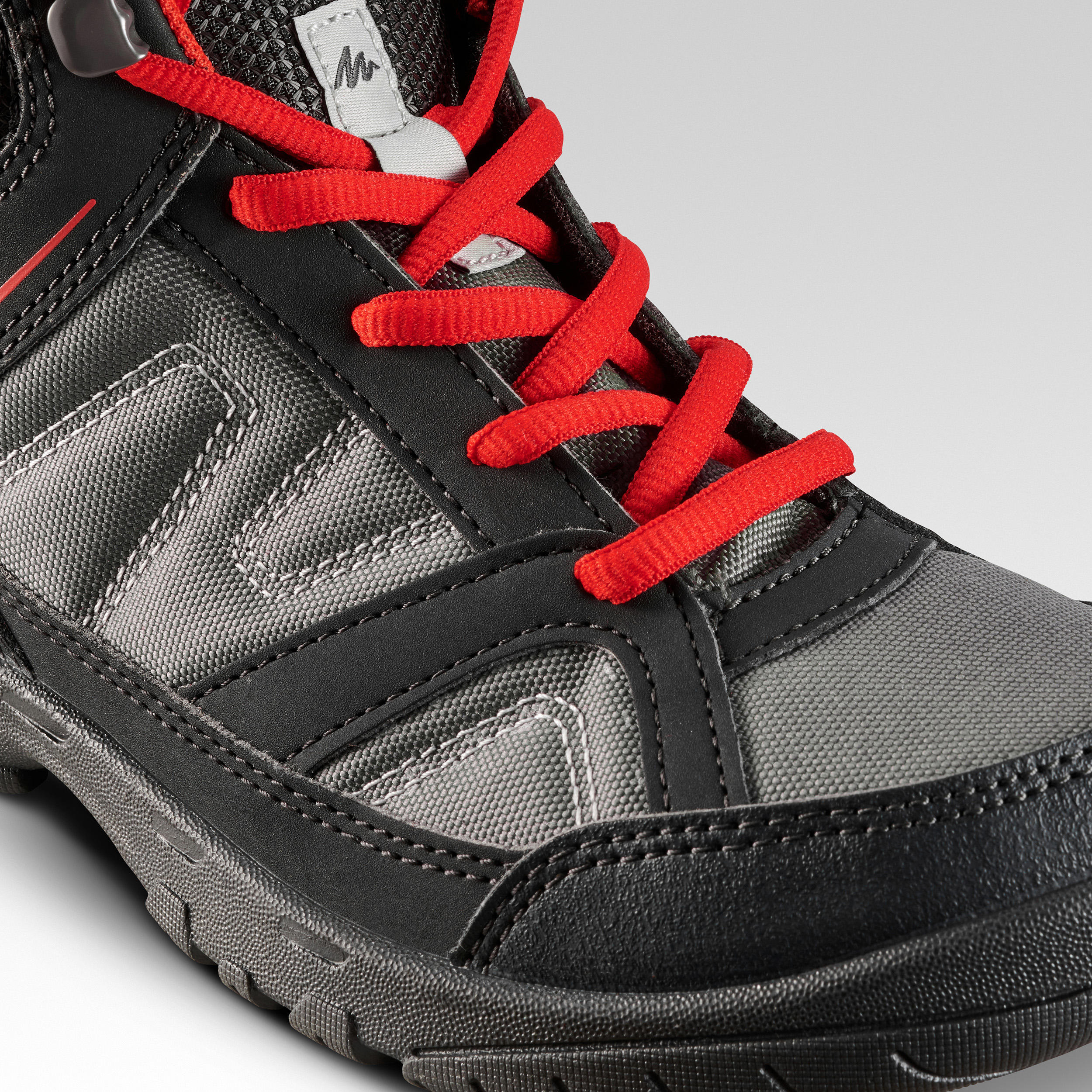 Kids Hiking Boots 35 TO 38 Mid JR MH100 - Black/Red 6/6