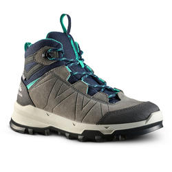 WATERPROOF MOUNTAIN HIKING SHOES - MH500 - TURQUOISE/GREY - KIDS - SIZE 28 TO 39