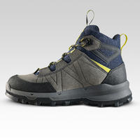 Kids’ Waterproof Mountain Walking Boots 10-6 MH500  Blue Grey