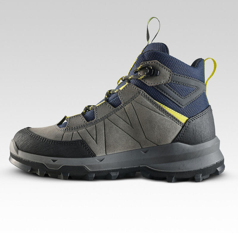 WATERPROOF MOUNTAIN HIKING SHOES - MH500 BLUE/YELLOW - KIDS - SIZE 28 TO 39