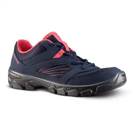 Kids’ Lace-up Hiking Shoes MH100 from size 2 TO 5 Blue Coral