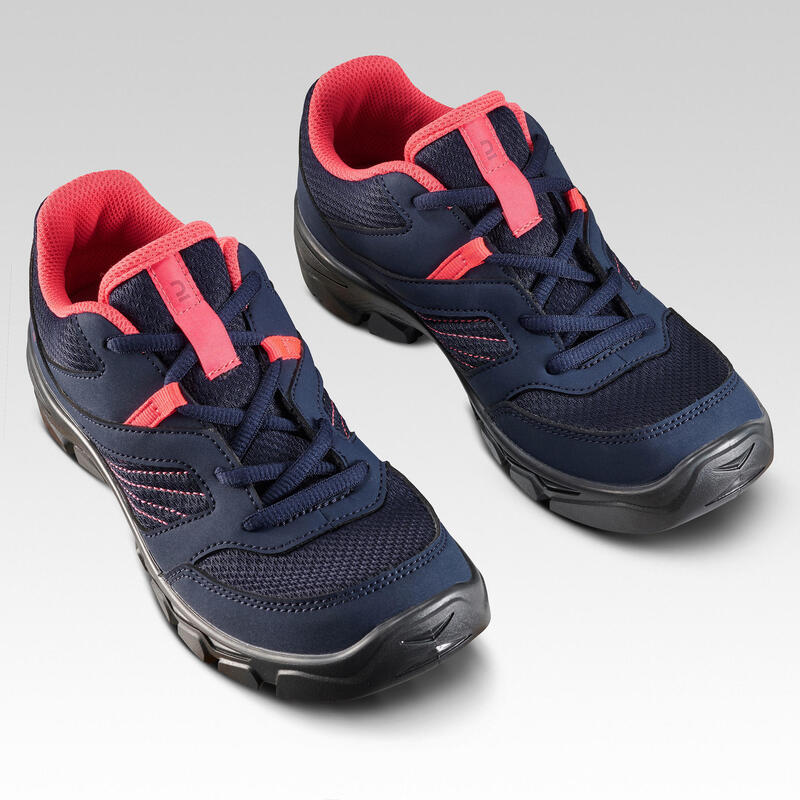 Chaussures de randonnée enfant avec lacets MH100 bleu corail du 35 au 38