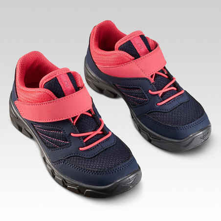 Kids’ Hiking Shoes with Rip-tab MH100 from Jr size 7 to Adult size 2 Blue & Pink