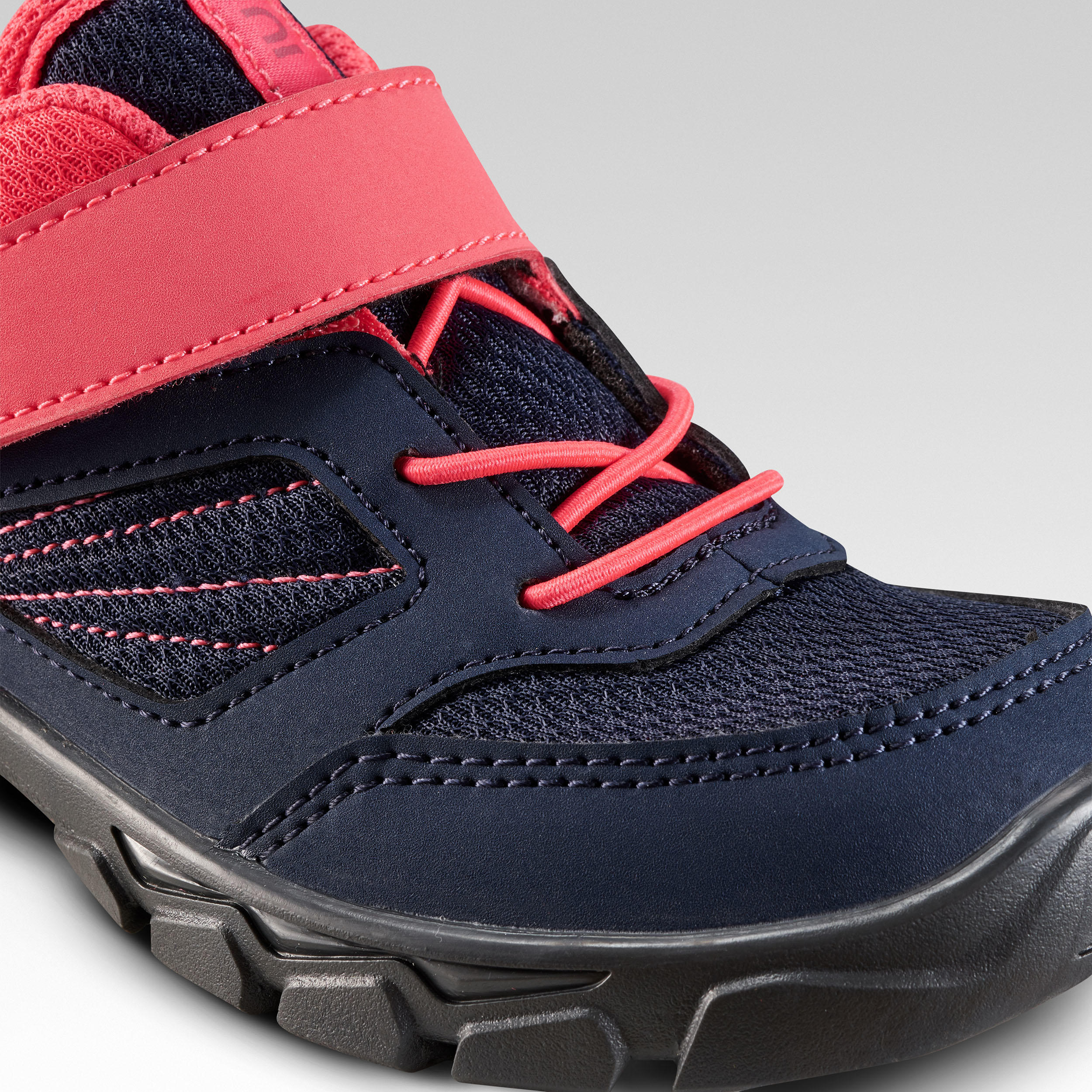 Kids’ Hiking Shoes with Rip-tab MH100 from Jr size 7 to Adult size 2 Blue & Pink 8/8