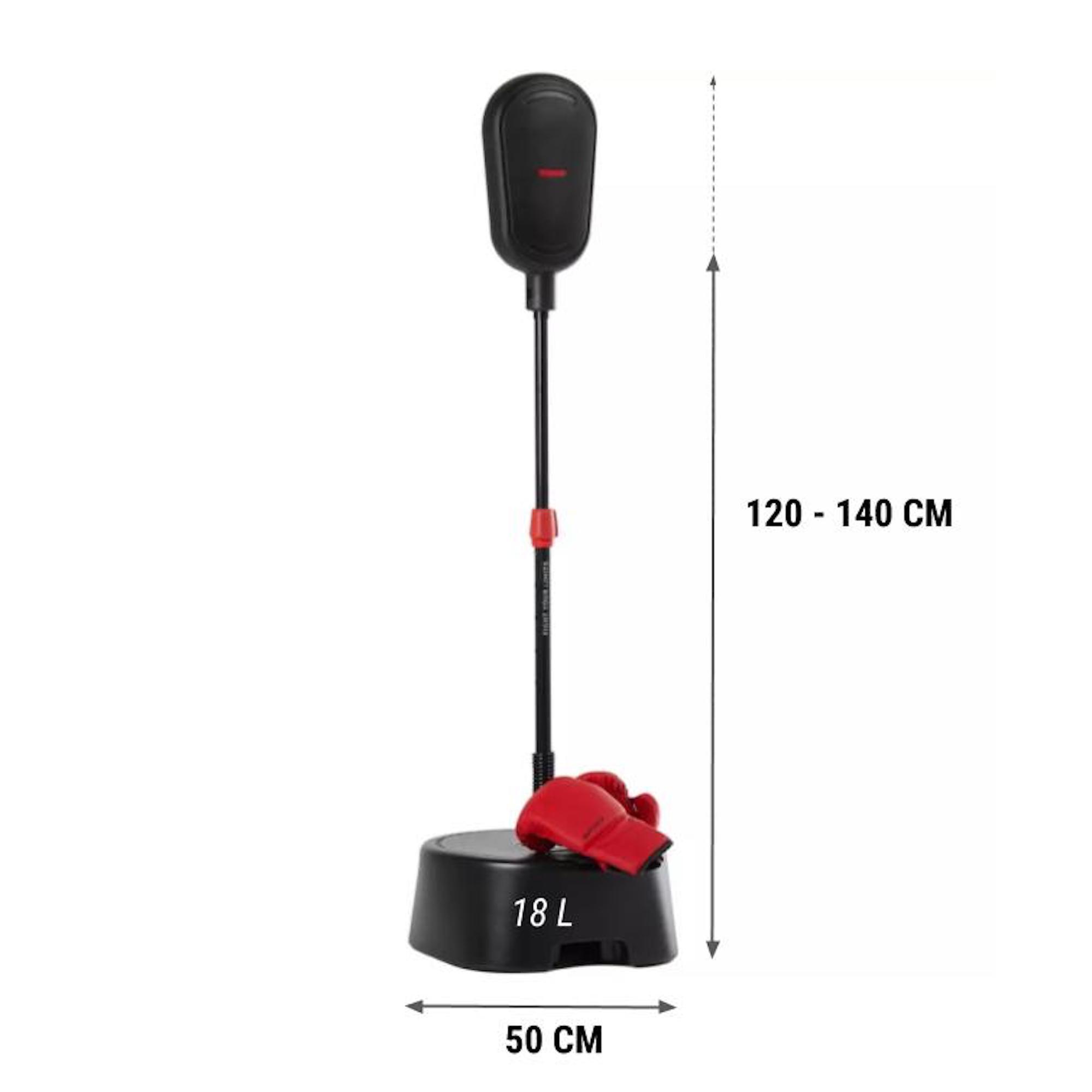 Punching ball bambino boxe con guantoni 4OZ nero-rosso 4/5