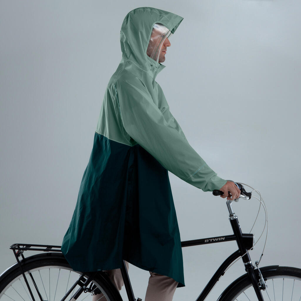 Fahrrad Regenponcho City 900 rosa/marineblau