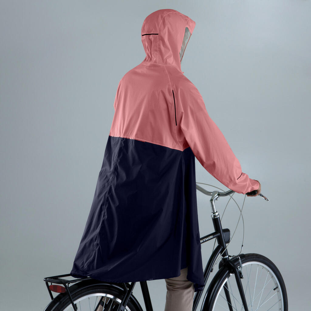 Fahrrad Regenponcho City 900 rosa/marineblau