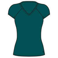 Women's Fitness V-Neck T-Shirt 500 - Turquoise