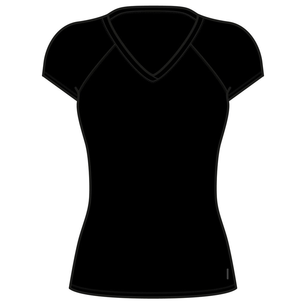 Women's V-Neck Fitness T-Shirt 500 - Rose Quartz