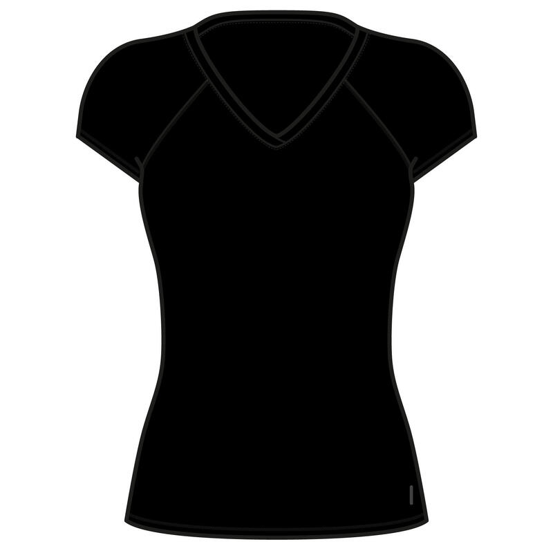 T-Shirt Damen V-Ausschnitt - 500 schwarz