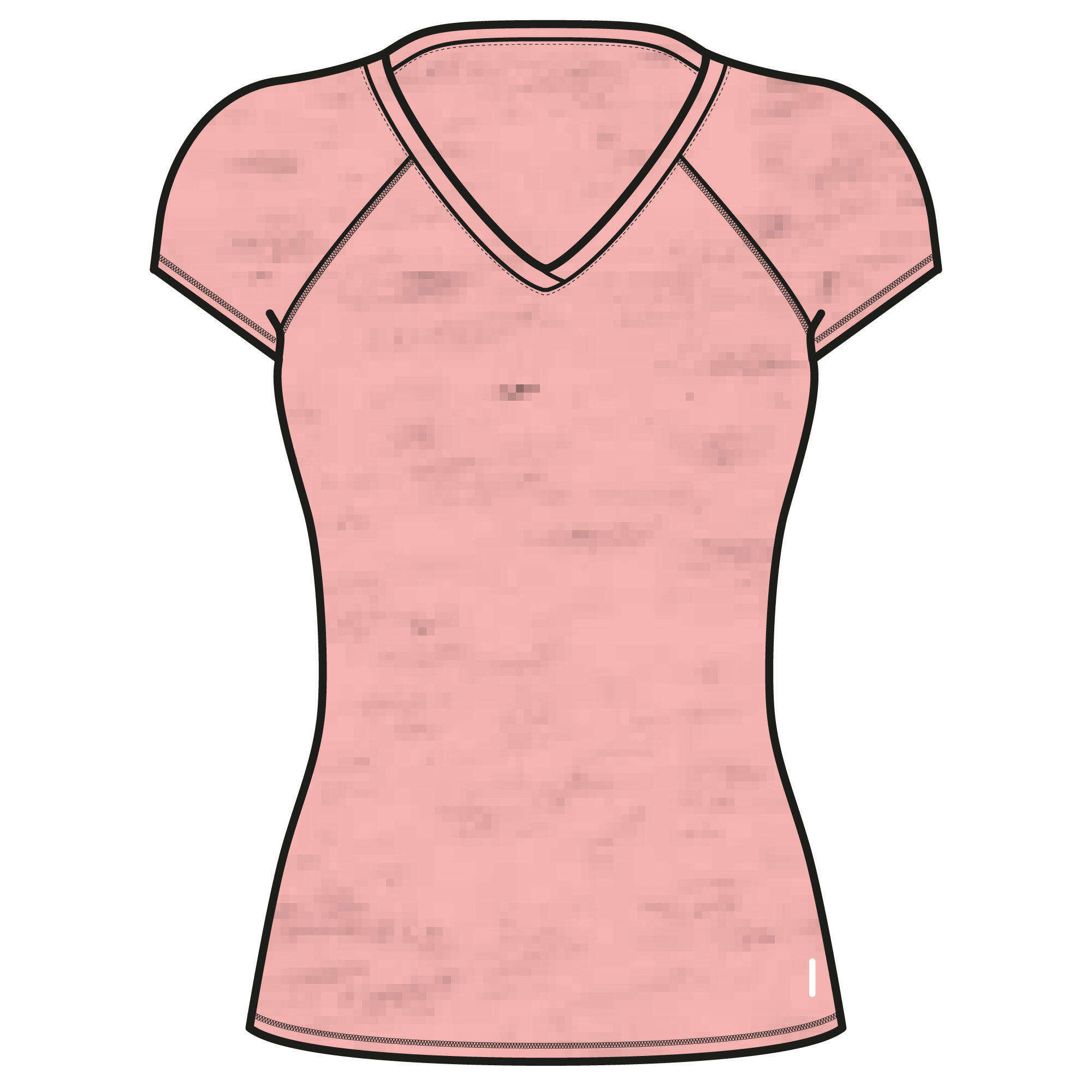 Women's Fitness V-Neck T-Shirt 500 - Pink 3/3