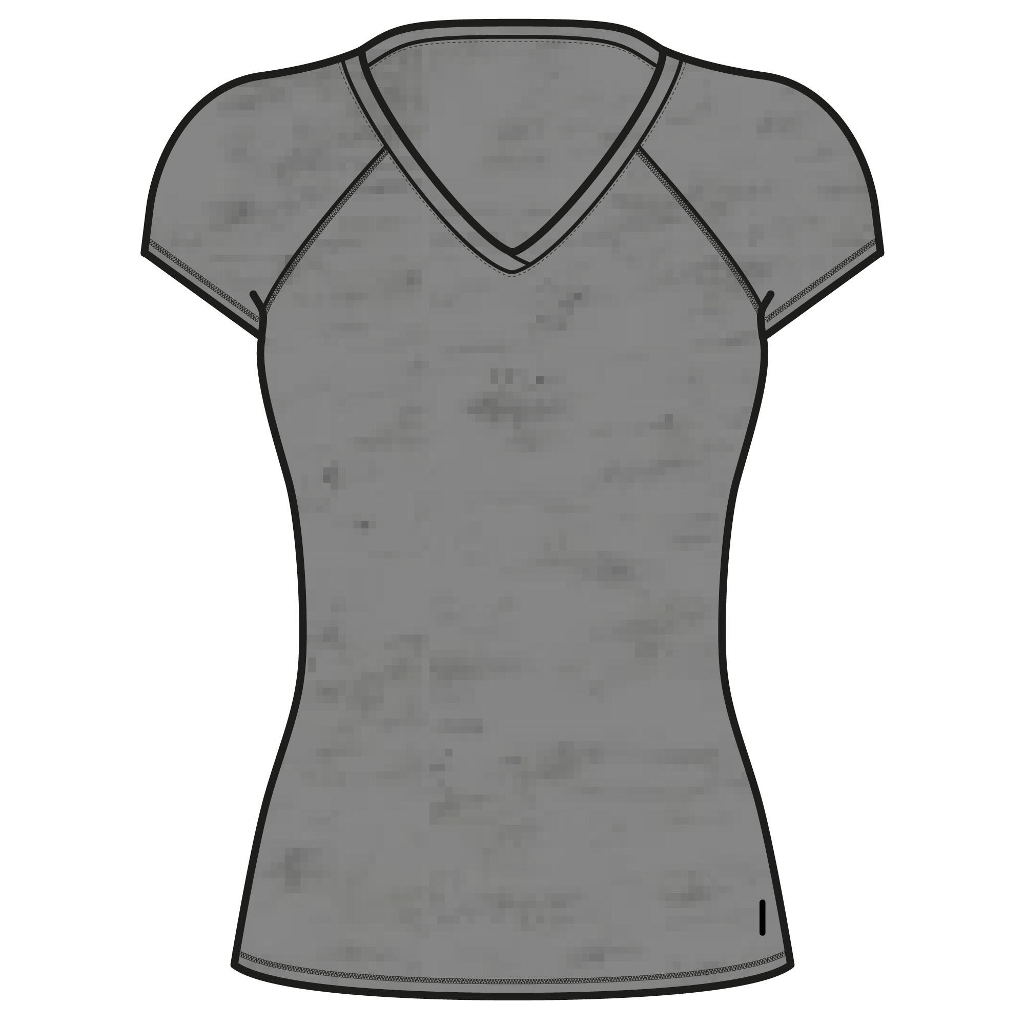 Women's Fitness V-Neck T-Shirt 500 - Grey 17/17