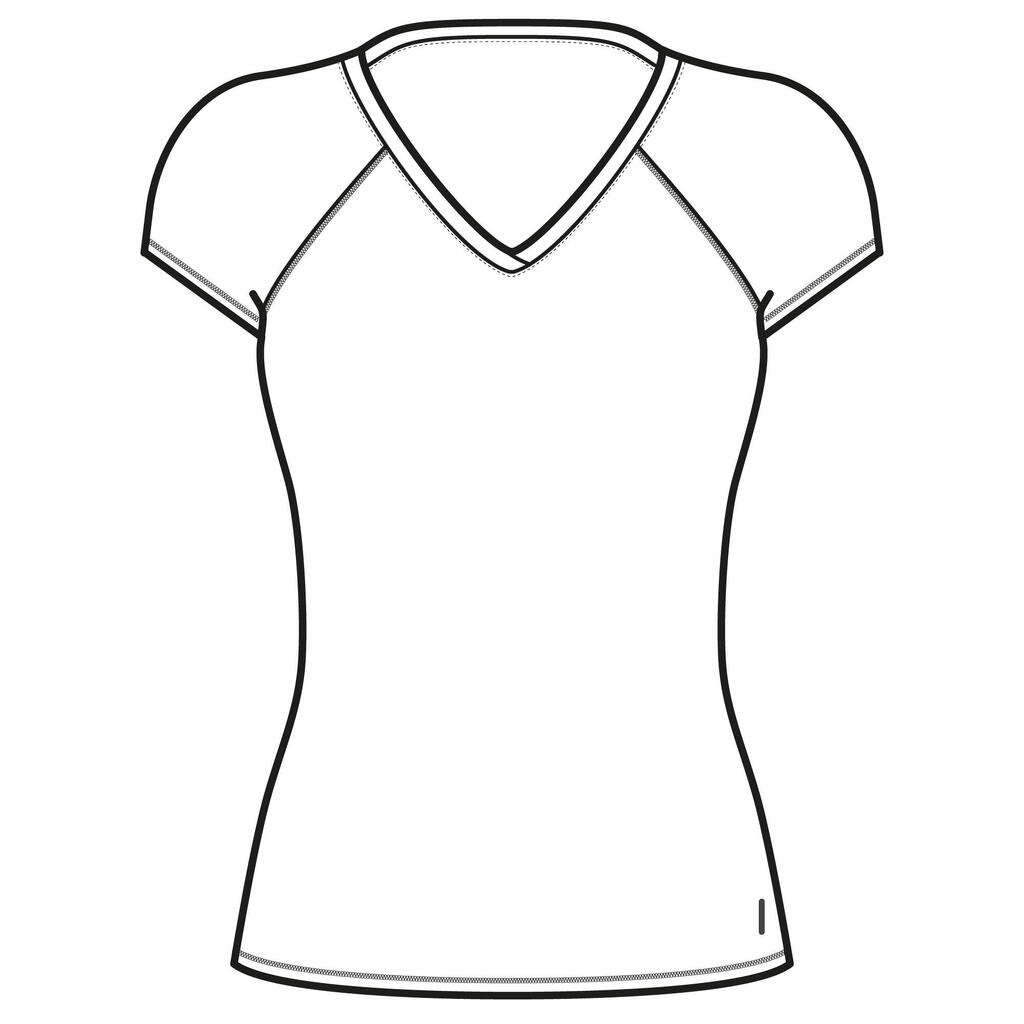 Women's V-Neck Fitness T-Shirt 500 - Rose Quartz