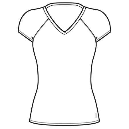 Women's V-Neck Fitness T-Shirt 500 - Ice White