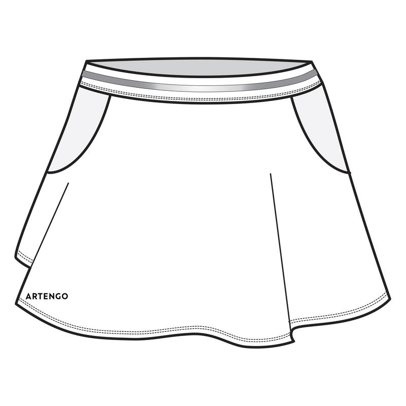 Jupe de tennis fille - TSK500 blanc