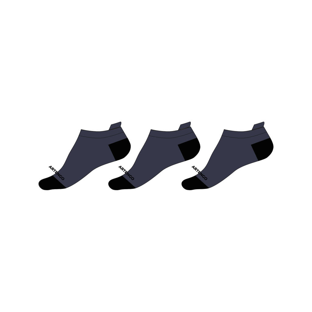 Kids' Low Tennis Socks Tri-Pack RS 160 - Navy
