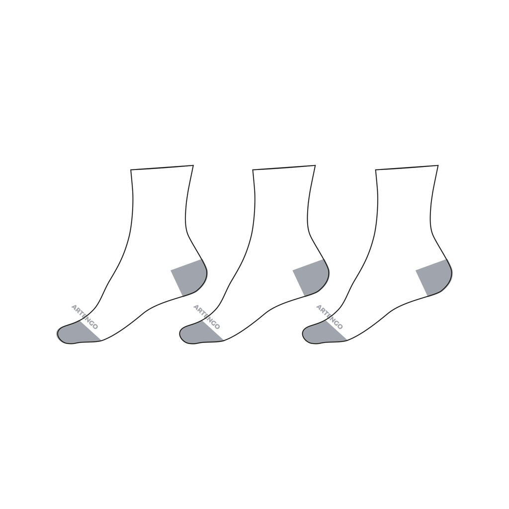 Detské tenisové ponožky RS 160 vysoké 3 páry čierne