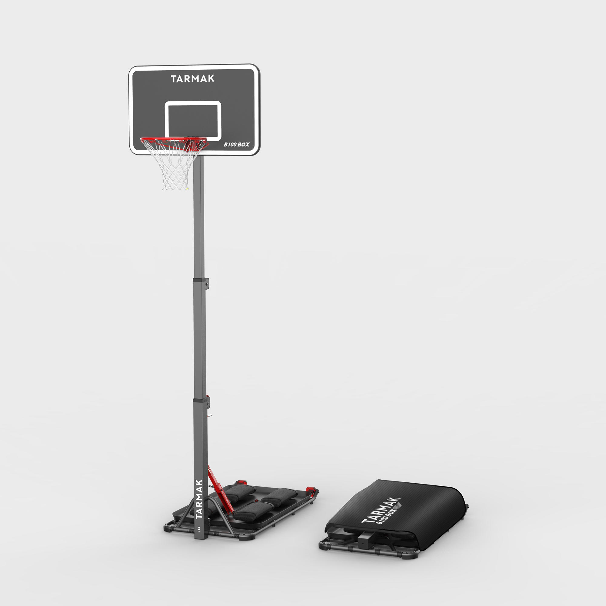 Folding Basketball Hoop with Adjustable Stand (2.40 to 3.05m) B100 Box
