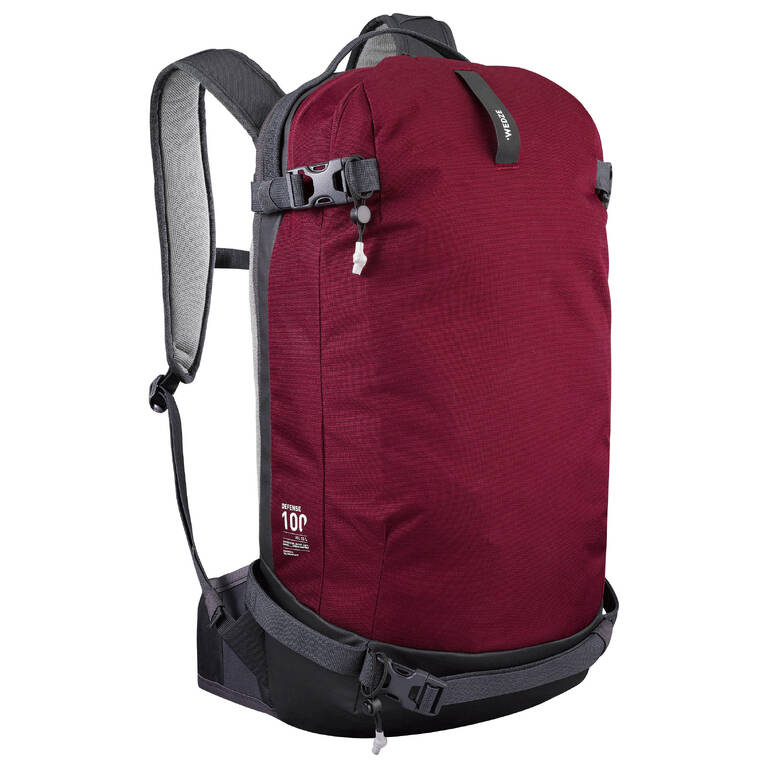 Freeride ski snowboard backpack - FR 500 DEFENSE L / XL - Burgundy