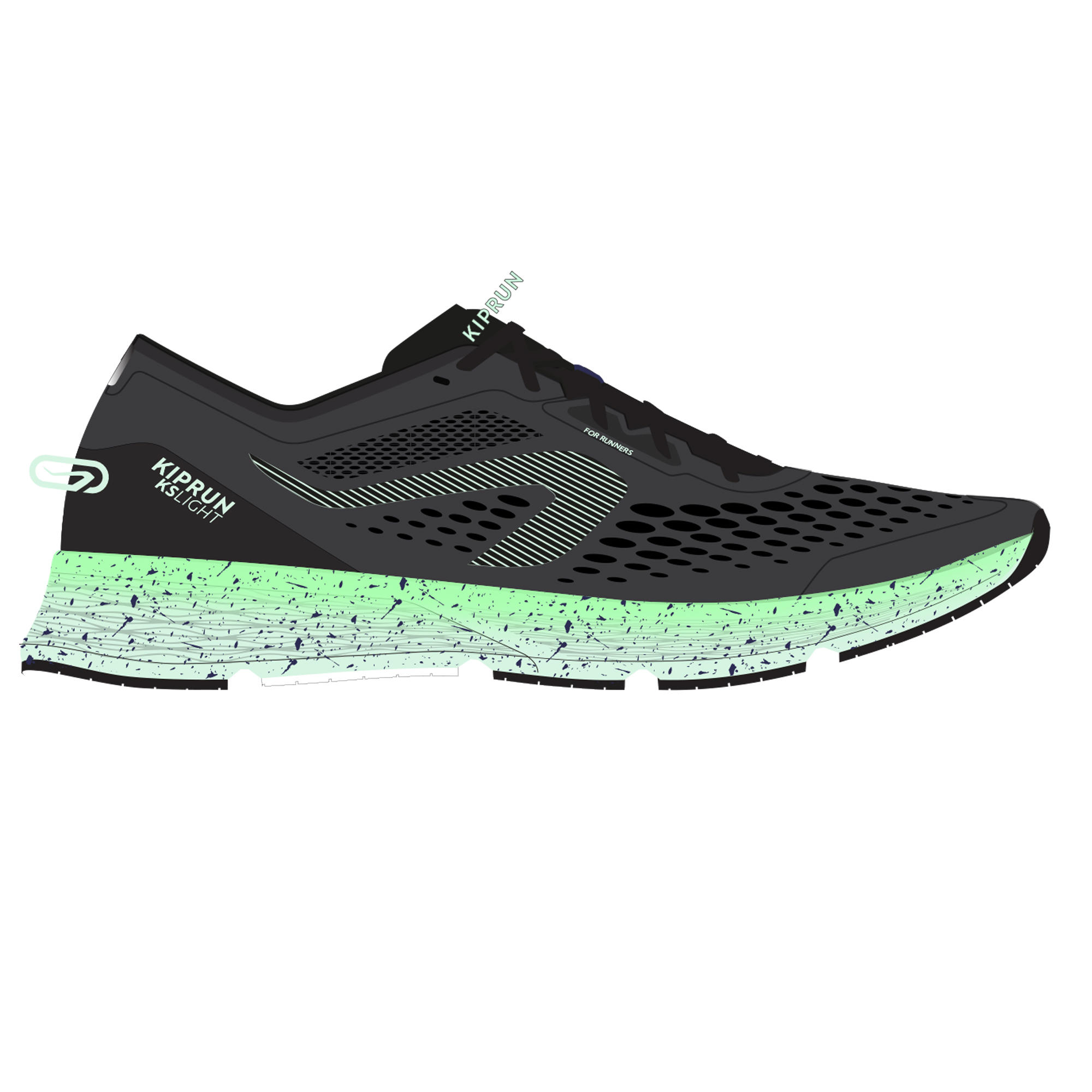 Women's Running Shoe Kiprun KS Light - black green 12/12