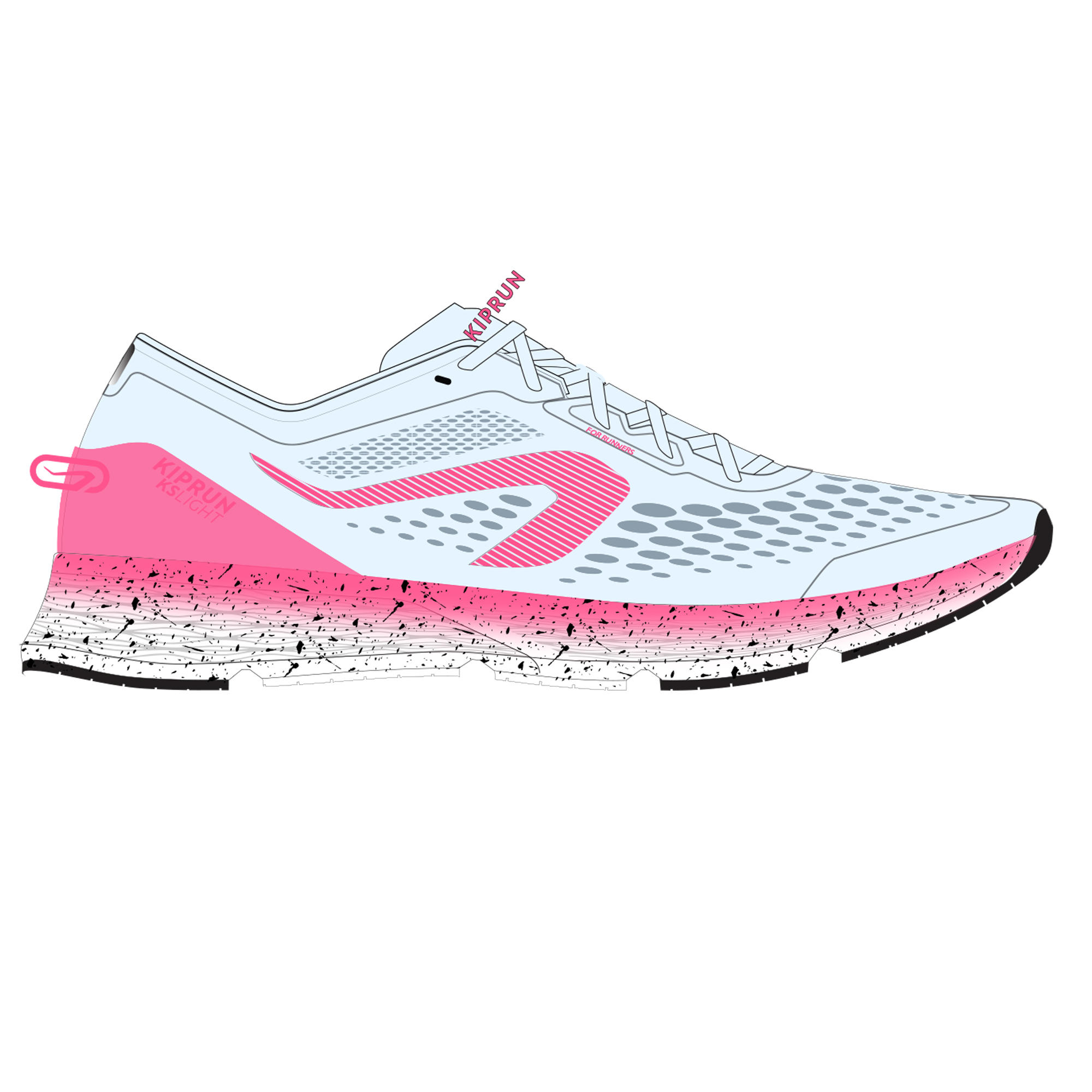 Women s Running Shoe Kiprun KS Light grey light pink KIPRUN