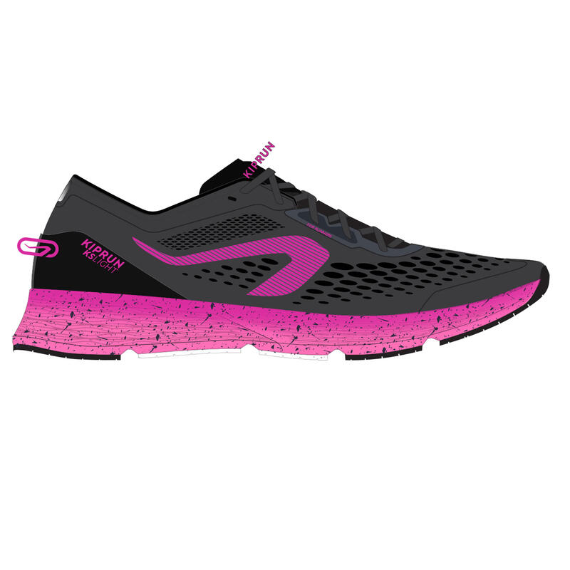 Scarpe running donna KIPRUN KS LIGHT nero-rosa