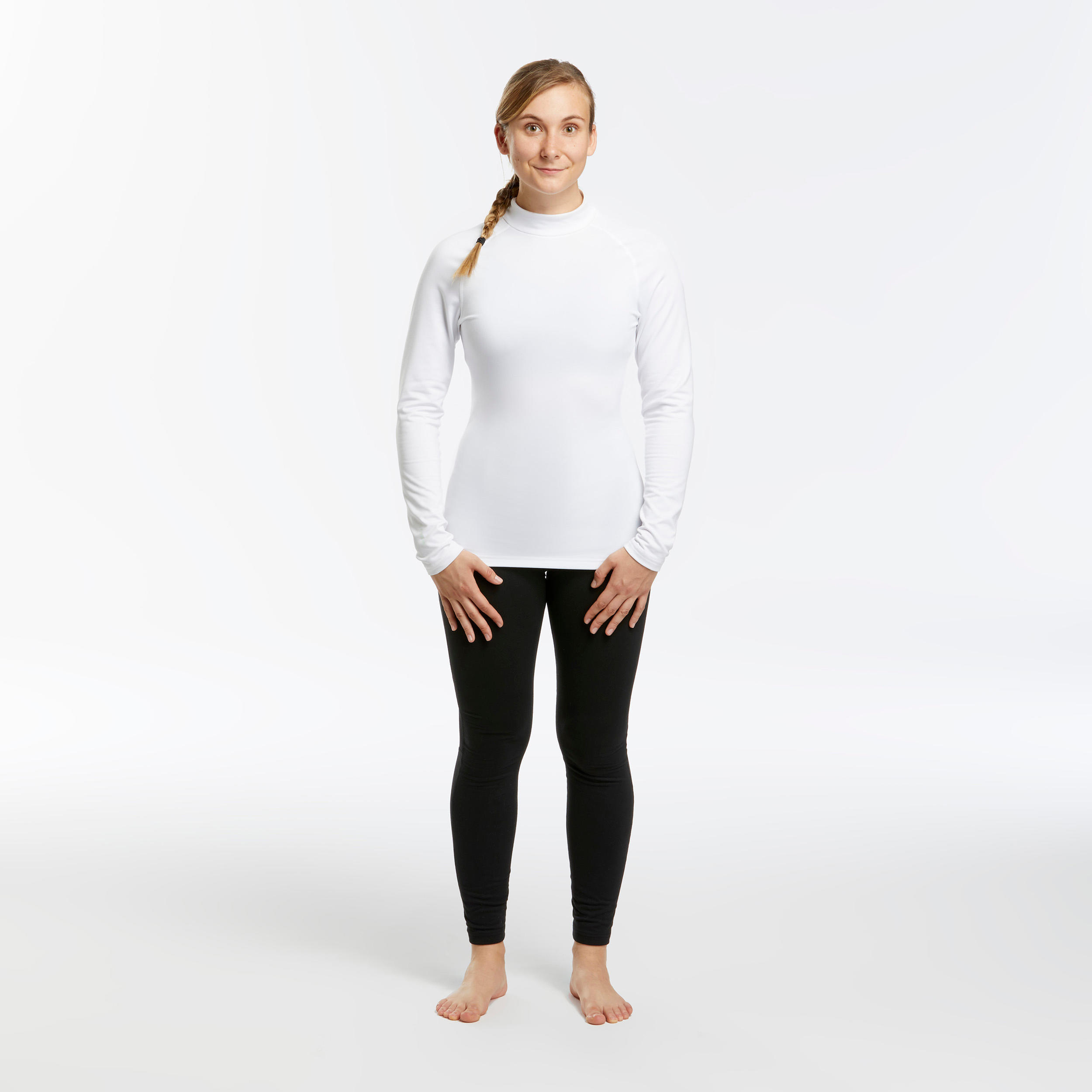 Women's Ski Base Layer Top - 500 - White 3/7