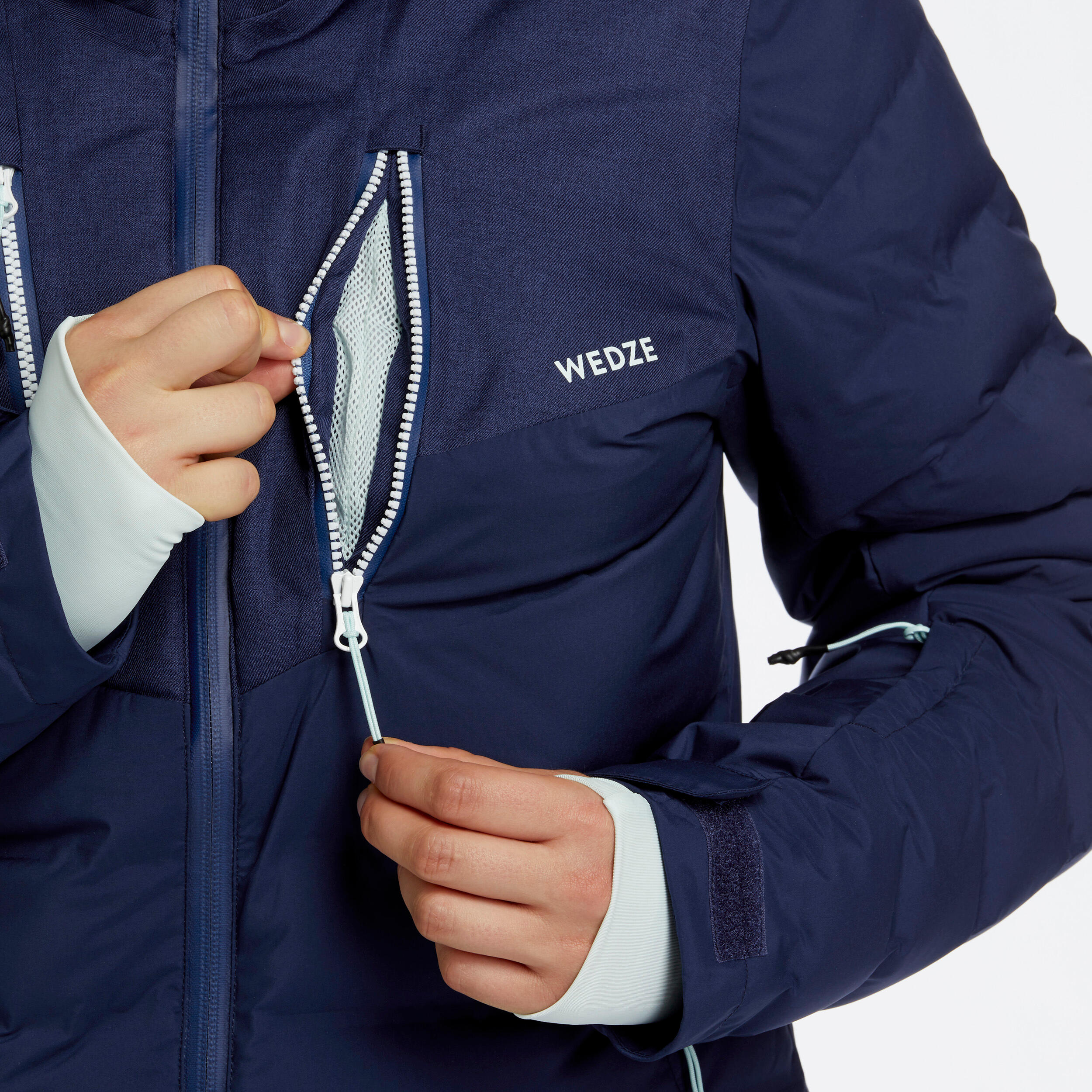 Gebraucht - Skijacke Daunenjacke Damen warm - 900 marineblau  7/13