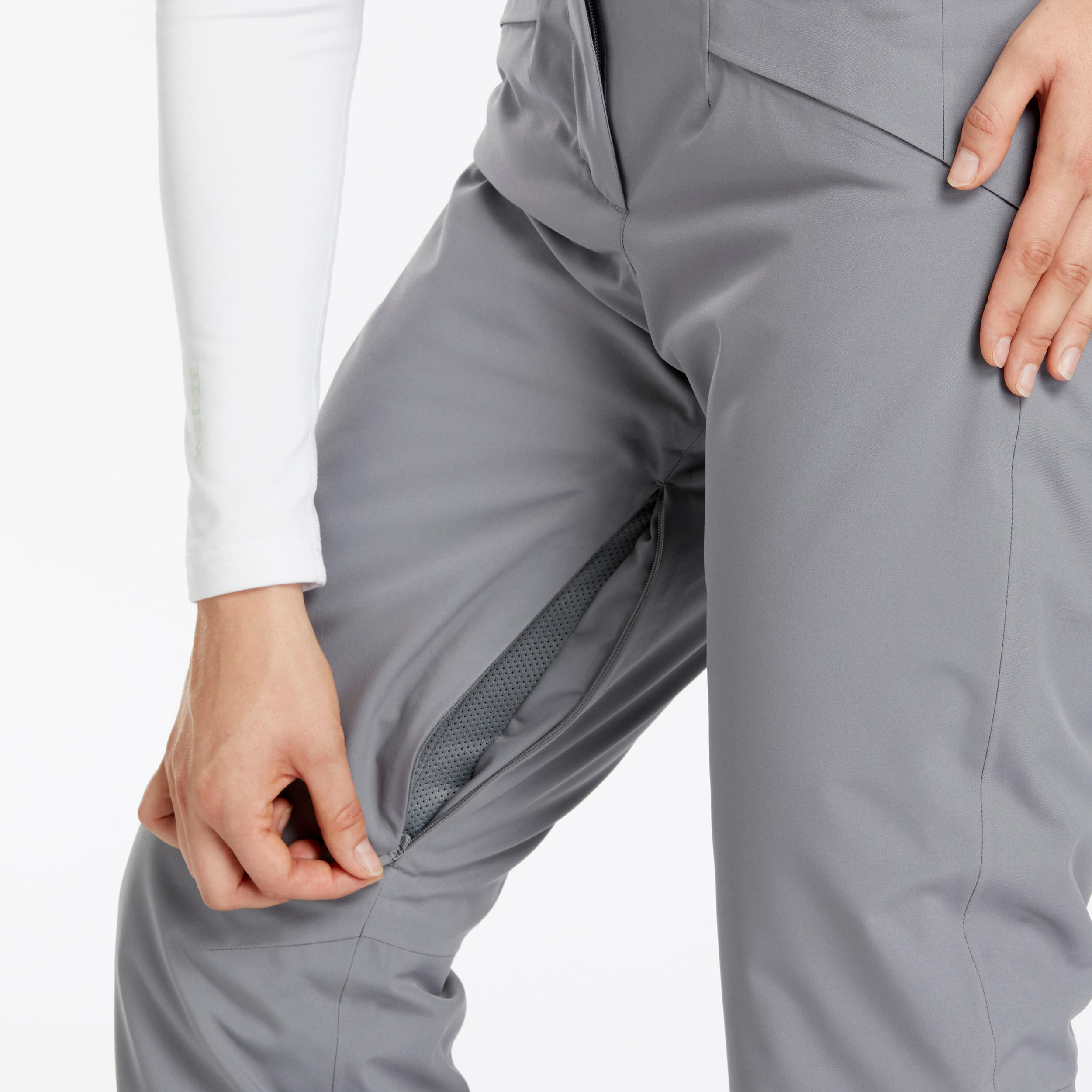 Women's Downhill Ski Pants - 580 Grey - WEDZE